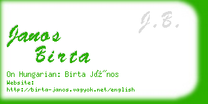 janos birta business card